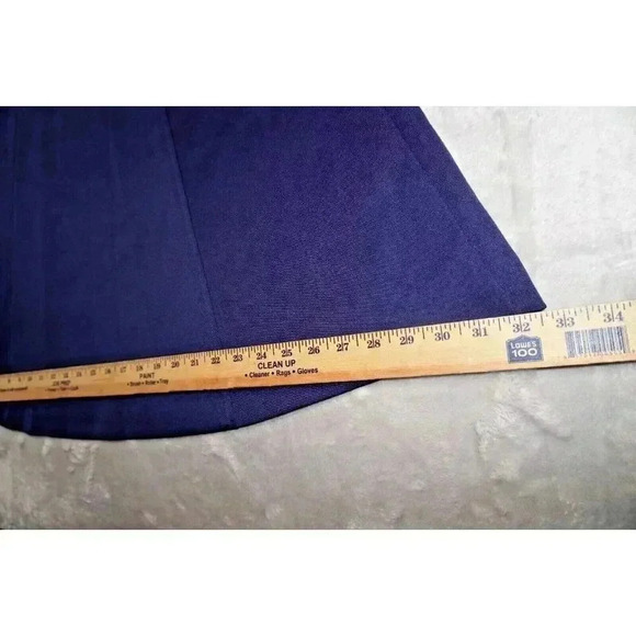 Vintage Koret Blue A line Midi Skirt with Belt size 14 - Picture 3 of 13